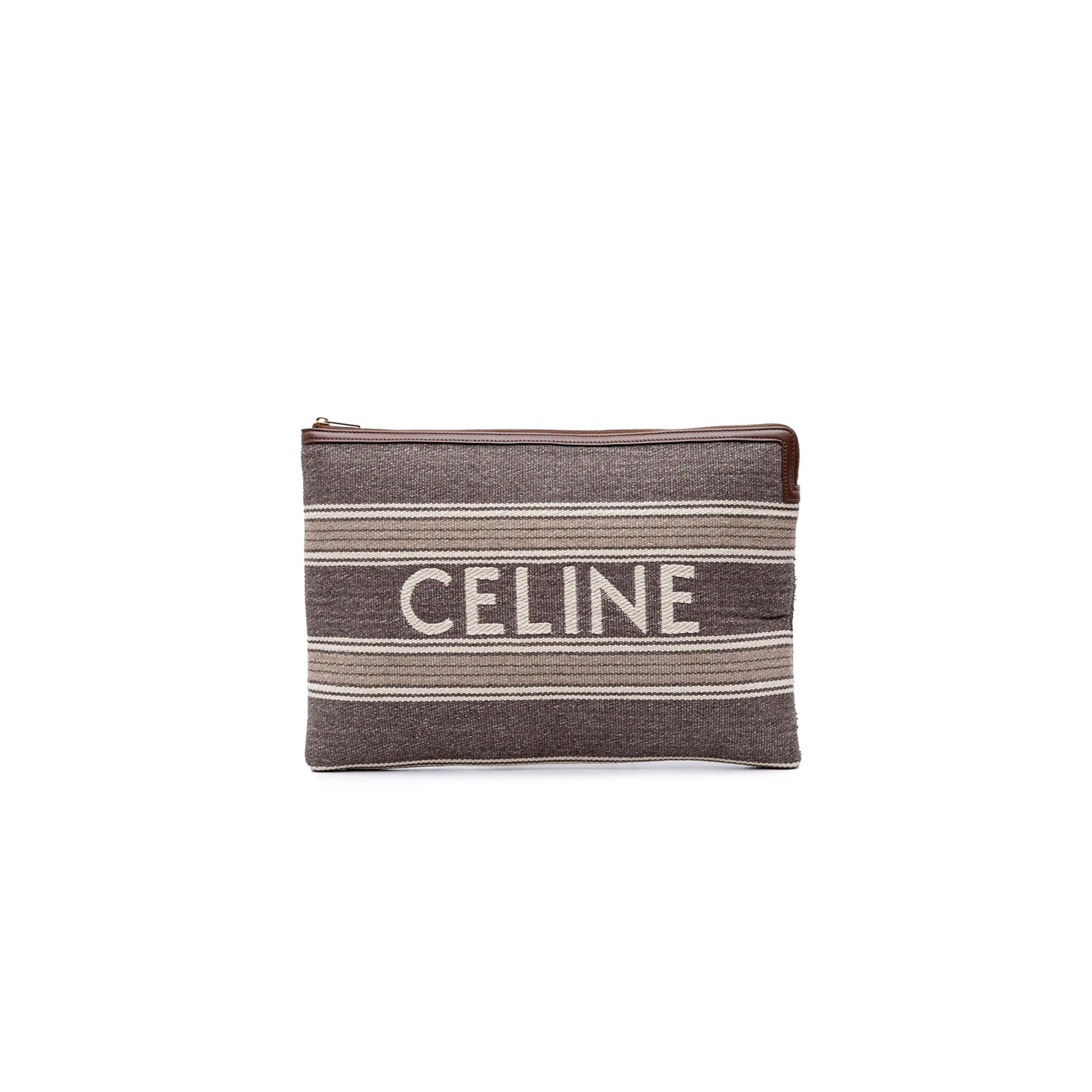 Ce1i*e large clutch in triomphe stripes and calfskin 10b802bq5.38nu (34*23.5cm)